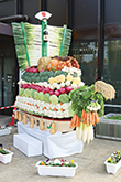 第45回国立市農業まつりで展示された野菜の宝船の写真