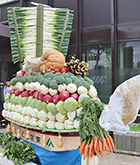 第46回国立市農業まつりで展示された野菜の宝船の写真