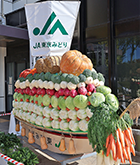 第47回国立市農業まつりで展示された野菜の宝船の写真