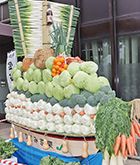 第48回国立市農業まつりで展示された野菜の宝船の写真